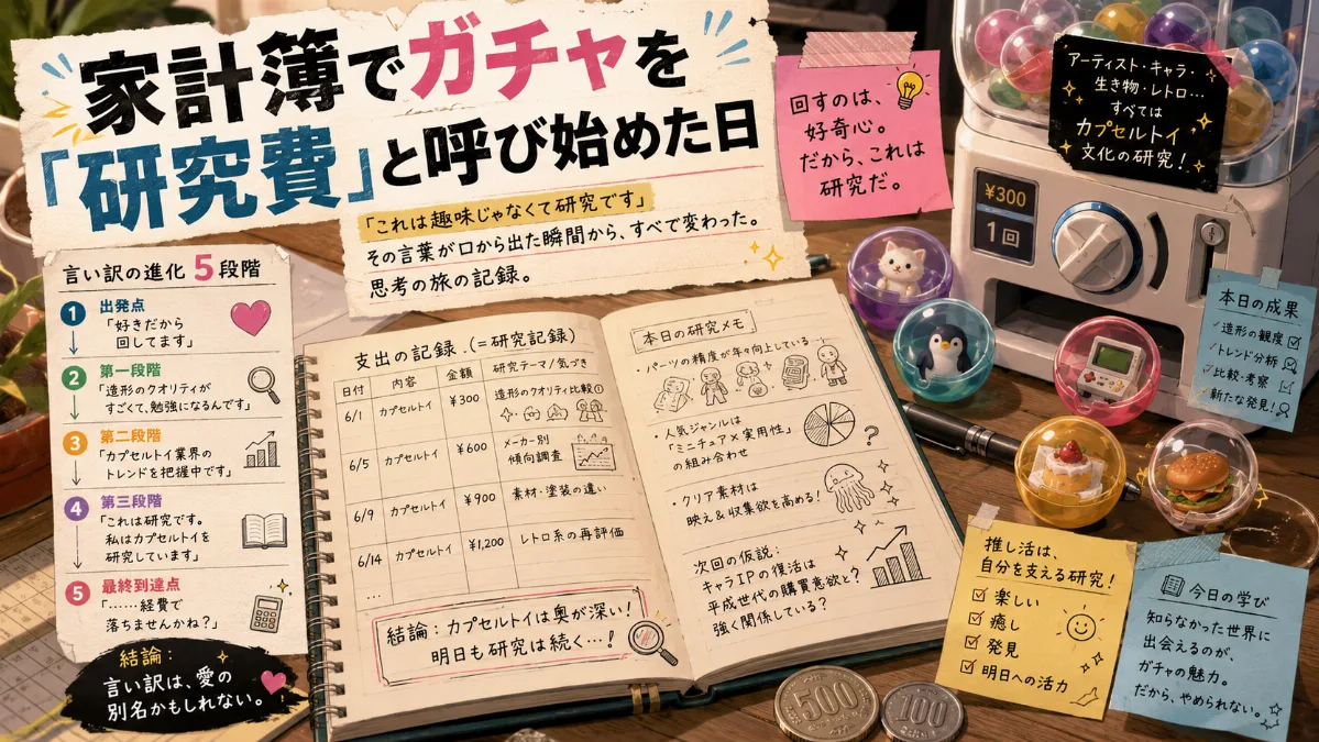 家計簿でガチャを「研究費」と 呼び始めた日