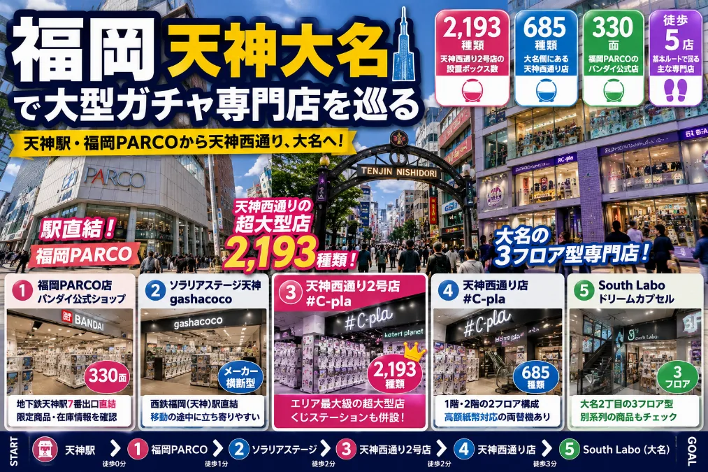 福岡・天神大名の大型ガチャ専門店を巡る
