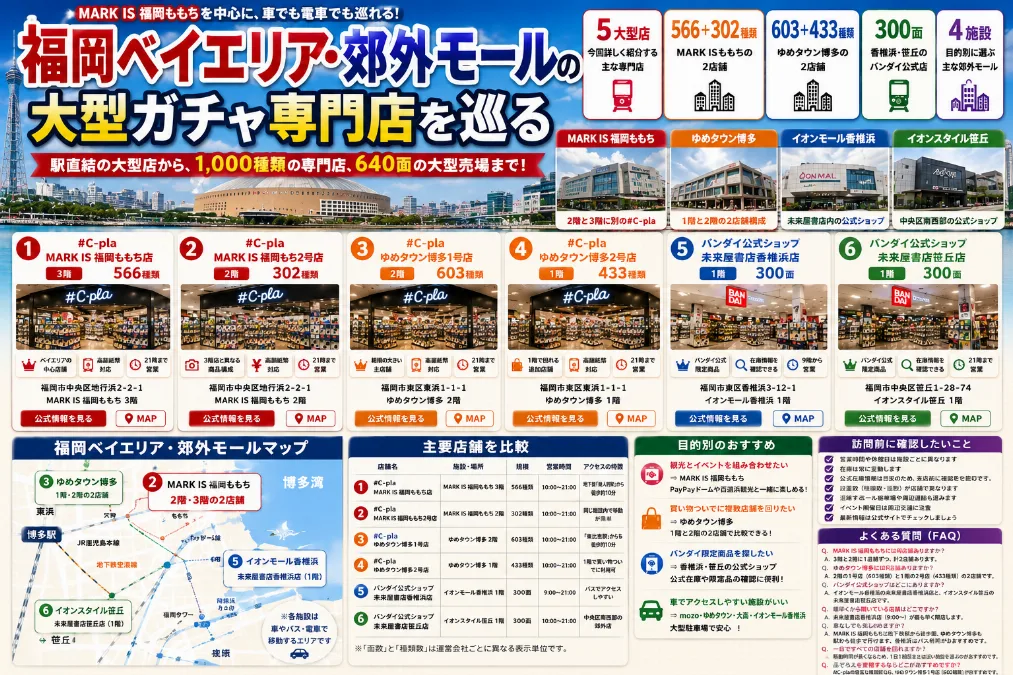 福岡ベイエリア・郊外モールの大型ガチャ専門店