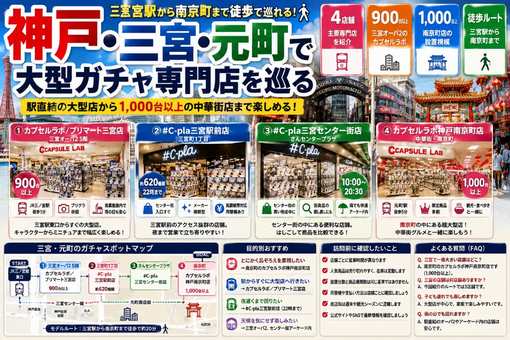 神戸・三宮元町で大型ガチャ専門店を巡る