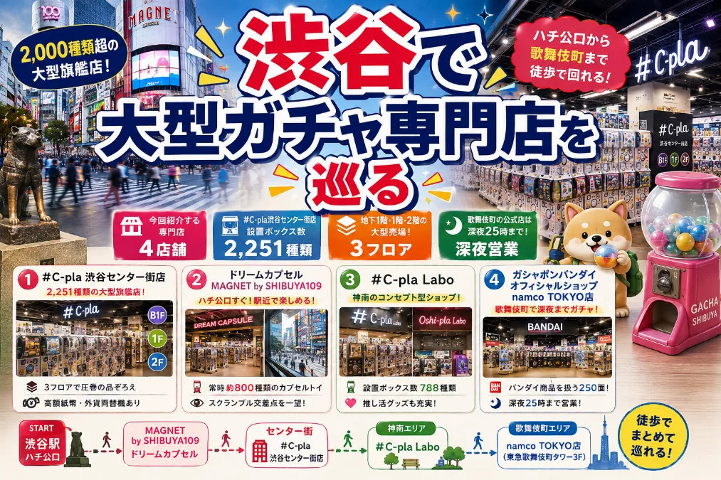 渋谷で大型ガチャ専門店を巡る