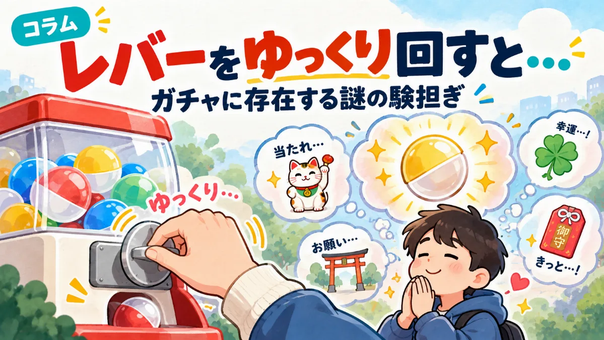レバーをゆっくり回すと、欲しいやつが出る気がする。— ガチャに存在する謎の験担ぎ