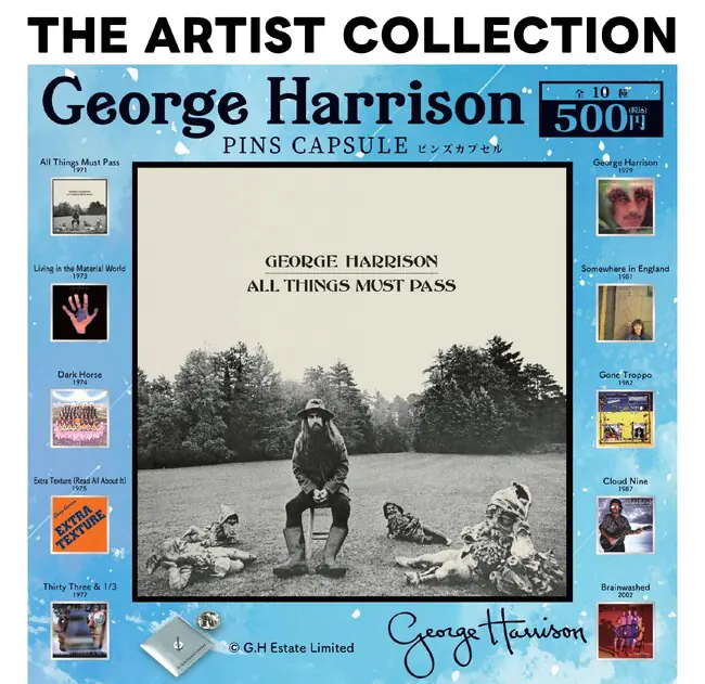 アーティストの作品アートワークやロゴをデザインしたカプセルトイシリーズの最新作「George Harrison（ジョージ・ハリスン）」を2026年10月16日(金)より順次発売（GeorgeHarrison ピンバッジ）